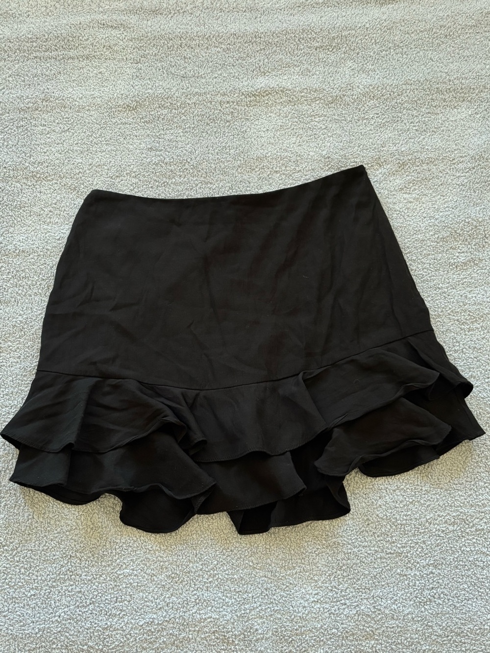 Cotton Candy Black Layered Ruffle Mini Skirt